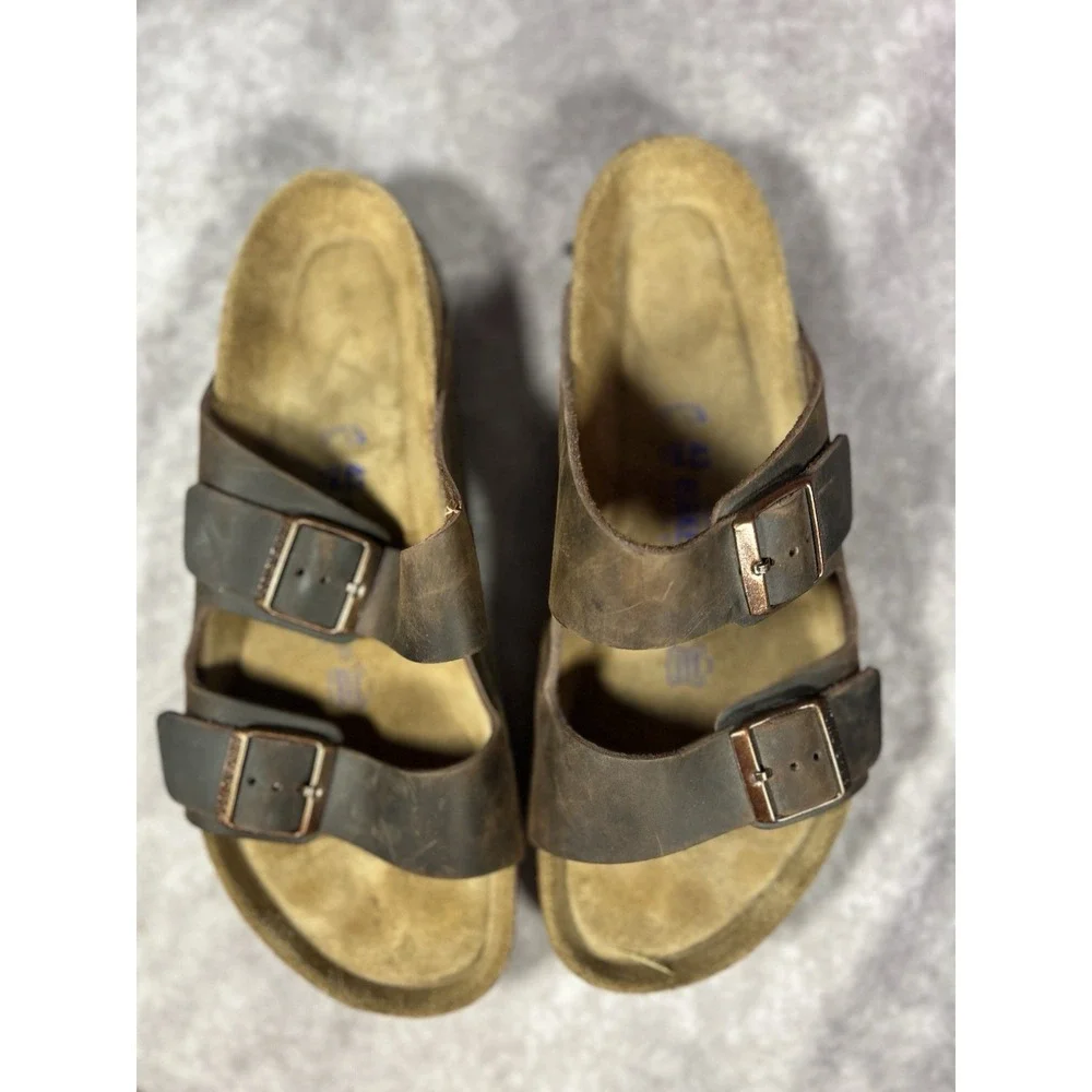 Birkenstock Arizona Habana Oiled Leather Sandals EU 43 US 10 Men Regular Wide